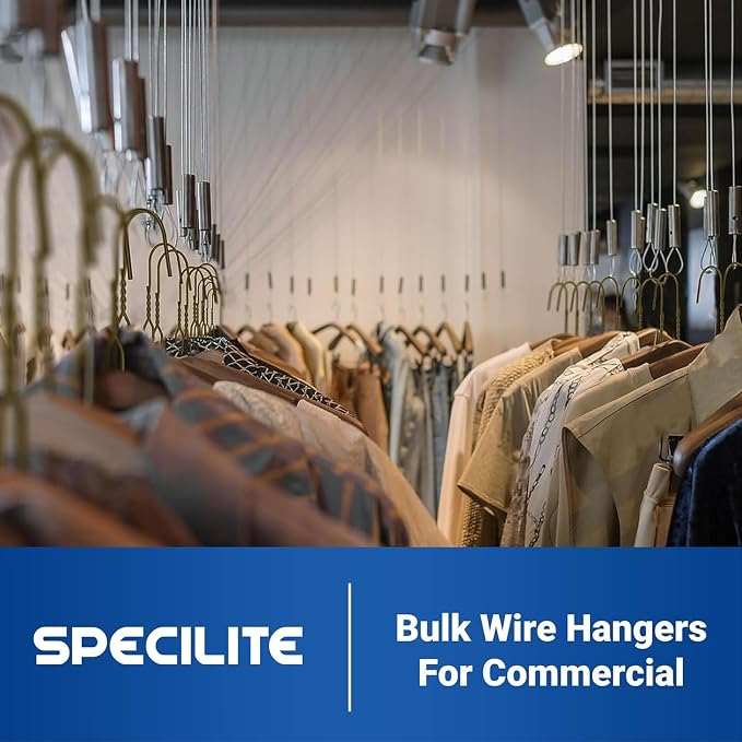 SPECILITE Wire Hangers 50 Pack, Metal Wire Clothes Hanger Bulk - Image 7