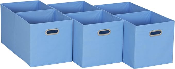 Household Essentials Foldable Fabric Storage Cubes 6-Pack – 11x11x11 Stackable by HouseholdEssentials