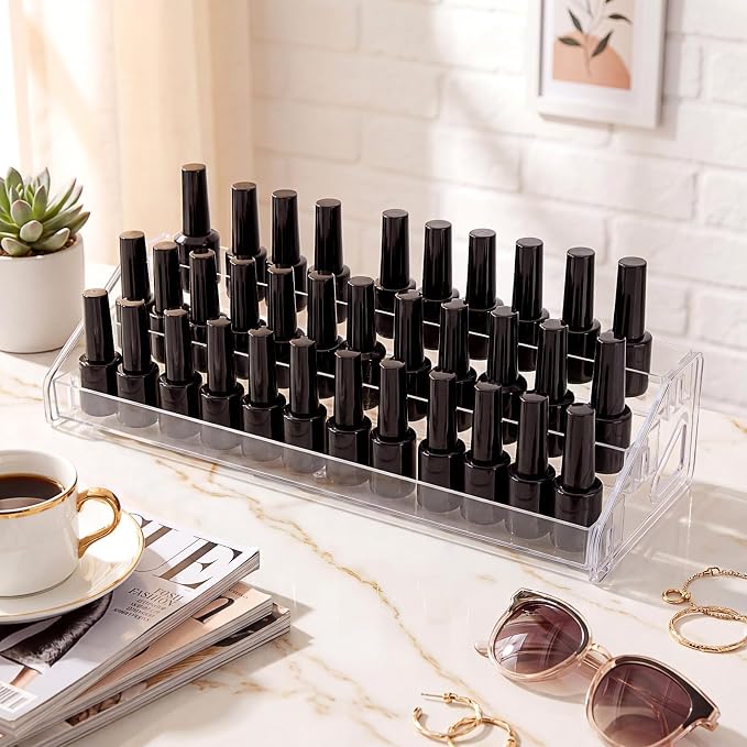 3 Layer Nail Polish Organizer Clear Multi Tier Organizer, Display Nail Stand - Image 3