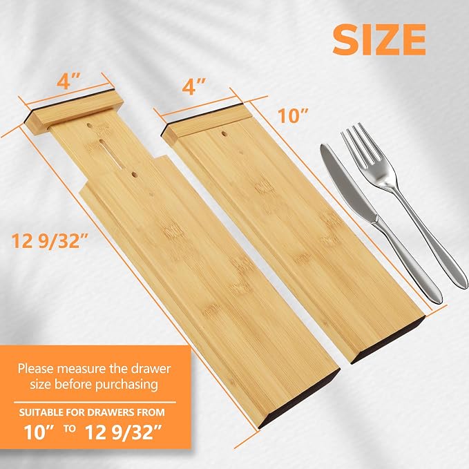 BAMEOS 4" High Bamboo Drawer Dividers - Image 2