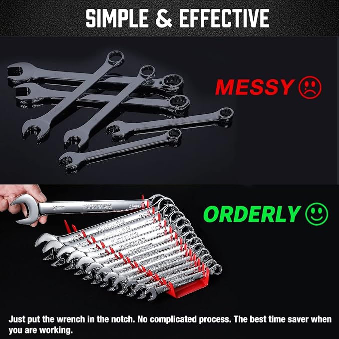 ALOANES 78-Slot Metal Wrench Organizer, Heavy Duty Wrench Organizer Tray - Image 6
