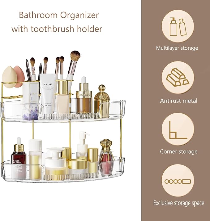 FELIZHOUSE 2-Tier Makeup Organizer - Image 5