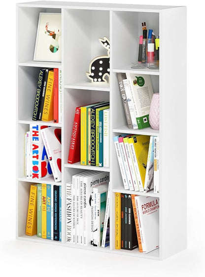 Furinno LUDER Book Shelf, 11-Cube Bookshelf, Reversible Bookcase, 9.4 x 29.1 x - Image 4