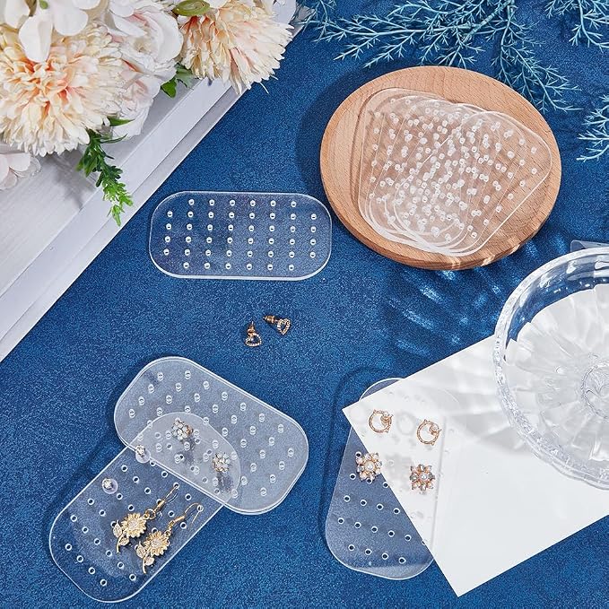 GOMAKERER 10 Pcs Acrylic Earing Display Cards, 44 Holes Acrylic Ear Stud - Image 4