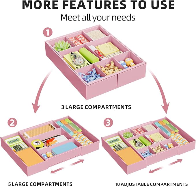 Marbrasse Expandable Desk Drawer Organizer, Desk Organizers and Accessories - Image 4