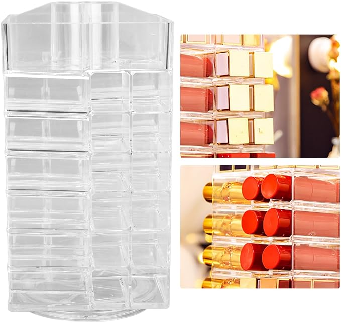 Lipstick Tower 360 Degree Rotating Display Large Capacity Storage Organizer - Image 4