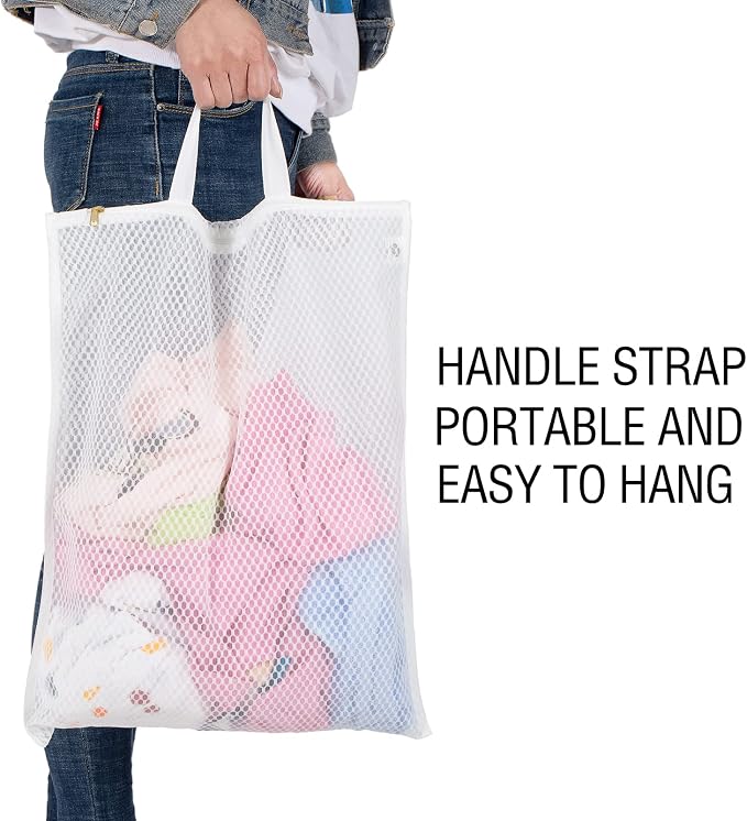 Tenrai Laundry Bag Mesh Wash Bag，Use YKK Zipper，Tote Bag Bathroom Hanging - Image 6