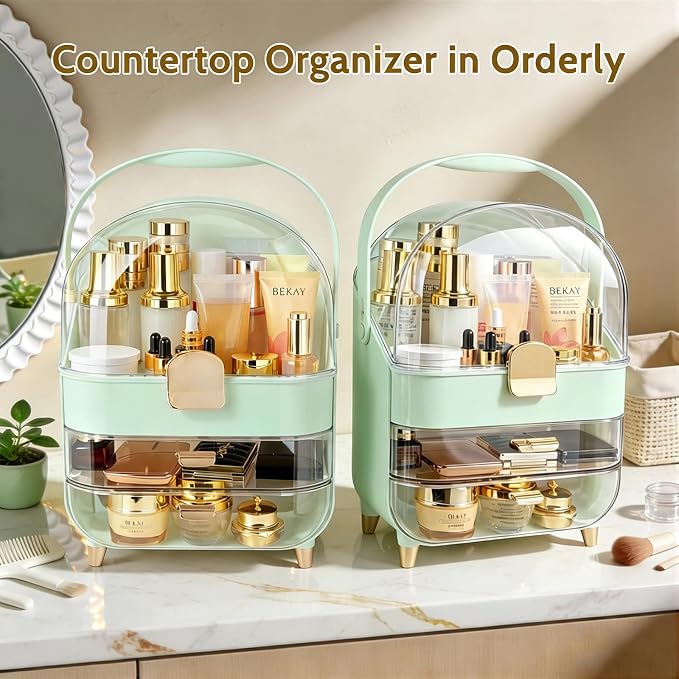Makeup Organizer with Drawers-Cosmetic Display Case - Image 3