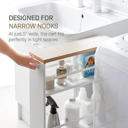 YAMAZAKI home Tower Rolling Slim Storage Cart - Image 5