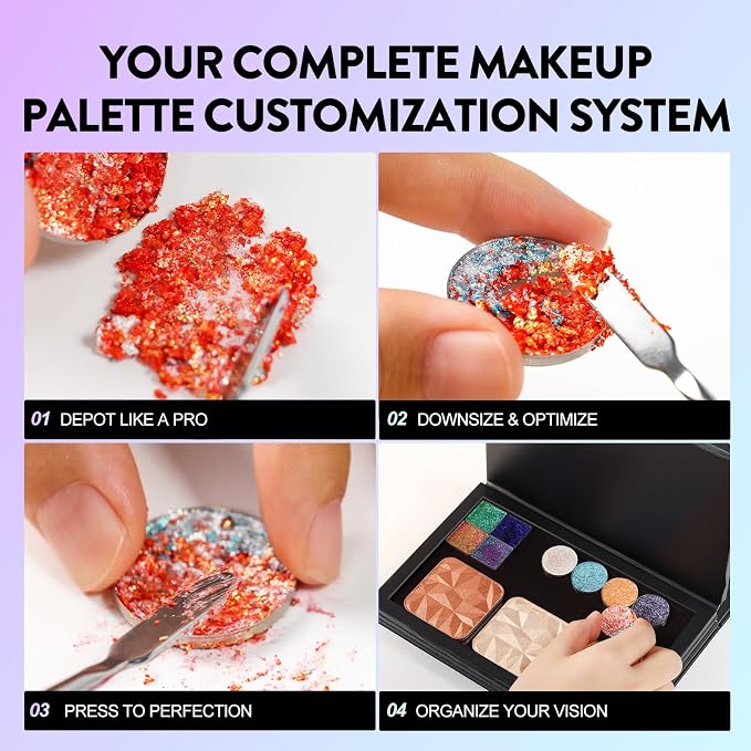 Strong 4 Layers Empty Magnetic Palette Book Palette+1pcs Makeup Depotting - Image 5