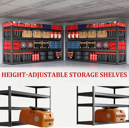 70" W Garage Shelving Heavy Duty, 4 Tier Garage Shelves, Commercial Metal - Image 3