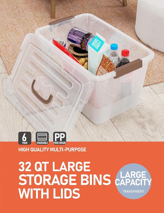 WYT 32 Qt Plastic Clear Storage Bin - Image 6