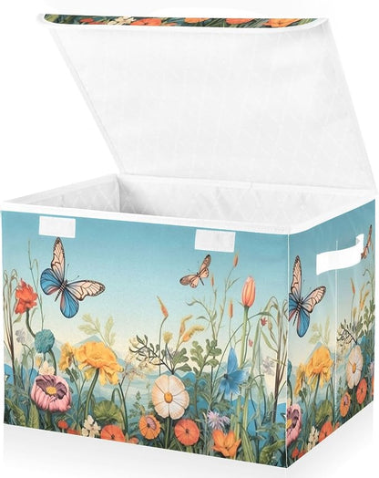 Colorful Flower Pattern Storage Bins - Image 2