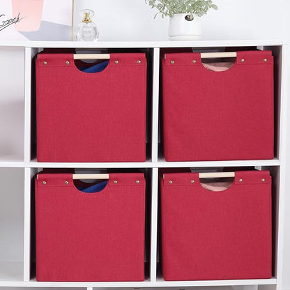 HOONEX Large Collapsible Storage Bins, Linen Fabric, Storage Baskets - Image 4