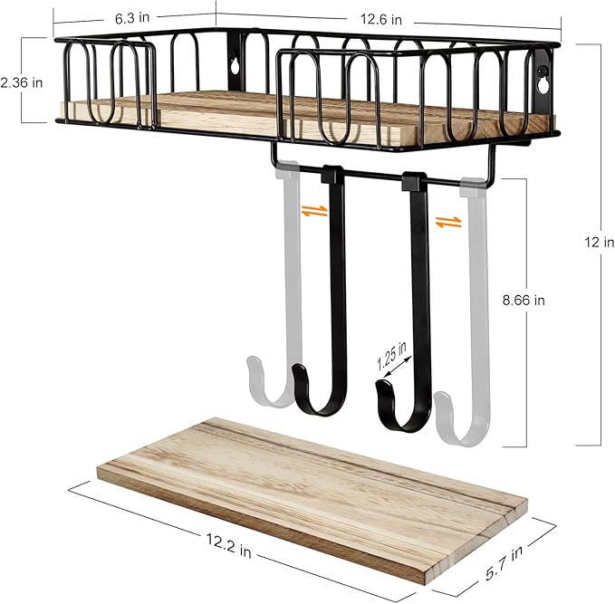TJ.MOREE Ironing Board Hanger Metal Wall Mount Iron and Ironing Board Holder - Image 6