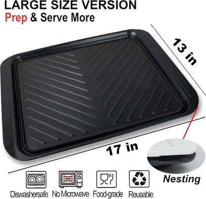 Extra Large Grilling Prep and Serve Trays, 17.3x13 inch BBQ Tray - Image 3