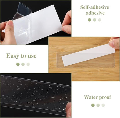 60 Pack 1.2" x 4.3" Self Adhesive Label Holders - Image 3