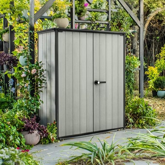 Keter Premier Tall 4.6x5.6 ft Resin Outdoor Storage Shed, Backyard Garden Shed - Image 2
