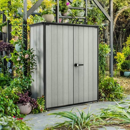 Keter Premier Tall 4.6x5.6 ft Resin Outdoor Storage Shed, Backyard Garden Shed - Image 2