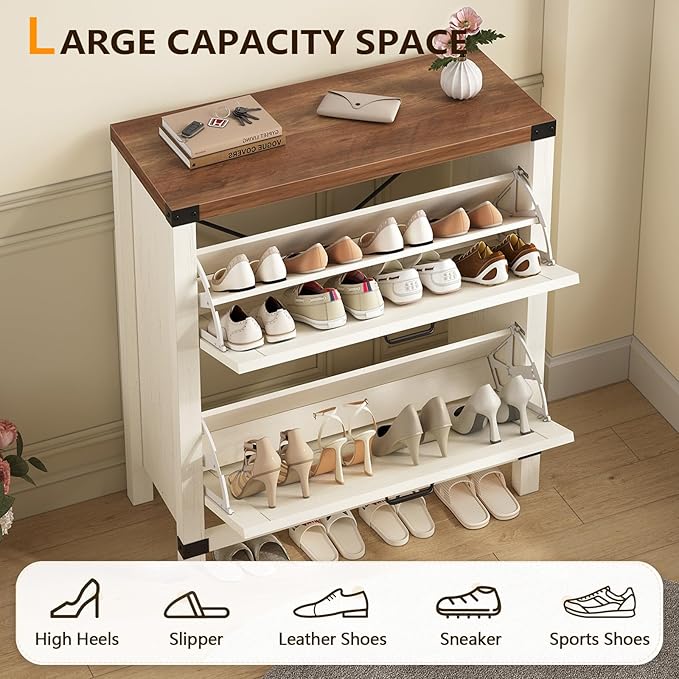 Fluted Shoe Cabinet Storage - Image 6