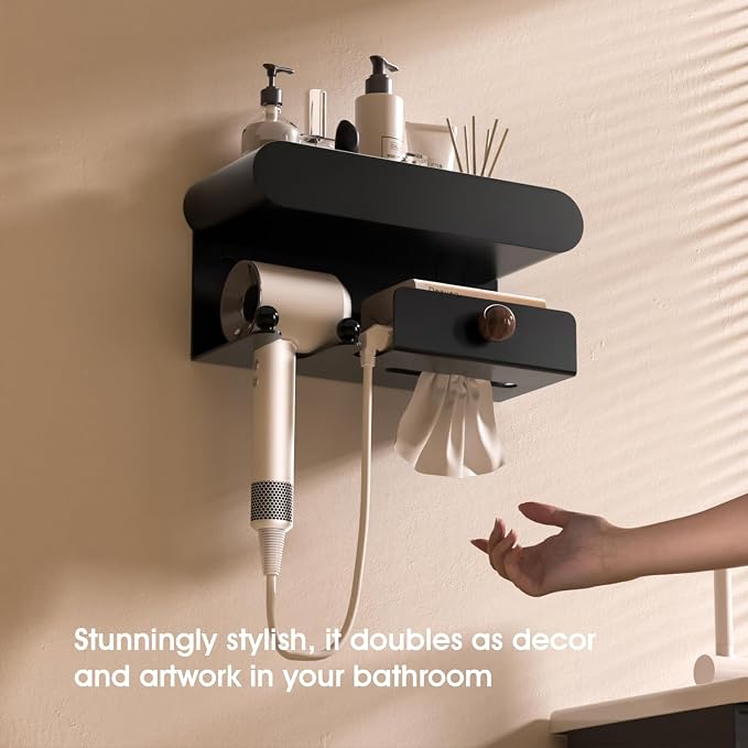 Universal Hair Dryer Holder, Hair Tool Organizer - Image 3