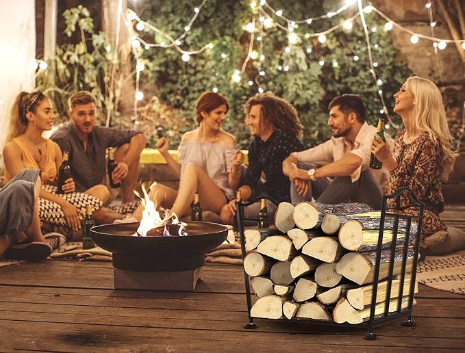 Firewood Rack, Foldable Firewood Holder, Firewood Storage Rack - Image 3