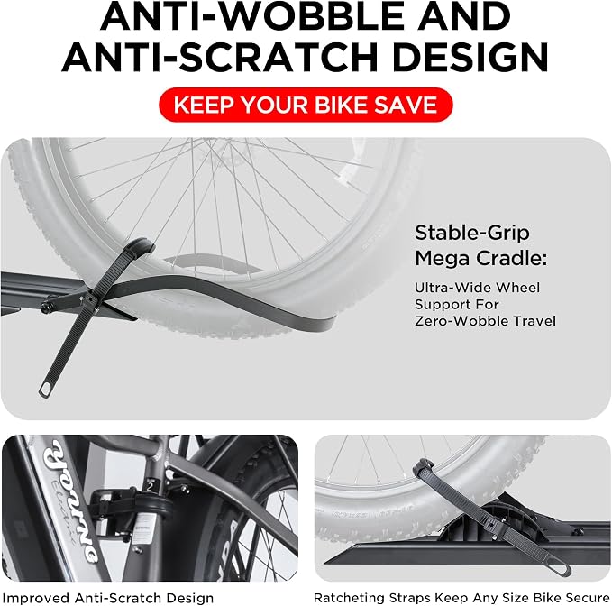 200LBS EZ-FOLD Aluminum 2-Ebike Carrier - Image 4