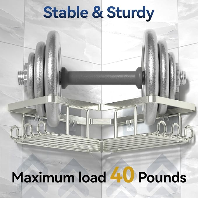 YASONIC Corner Shower Caddy, Rustproof Stainless Steel Bathroom Organizer - Image 2