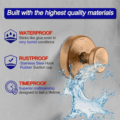 Bntuk Suction Cup Hooks for Shower, Removable Towel Hooks for Bathroom Window - Image 3