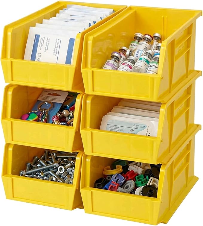 Quantum Storage QUS240 Heavy-Duty Stackable Plastic Storage Bins by QuantumStorageSystems