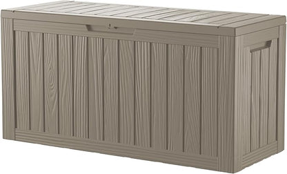 80 Gallon Deck Box, Resin Outdoor Indoor Waterproof Storage Box, Lockable - Image 4