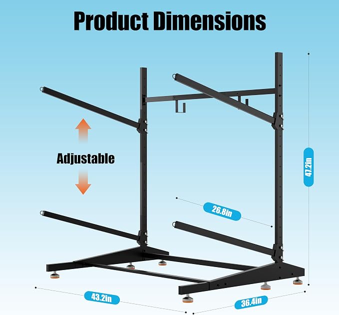 Kayak Storage Rack, Freestanding Outdoor Canoe Rack, Reinforced, and Enhanced - Image 7