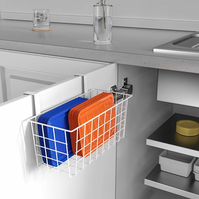 MaraFansie Basket with Hook, Grid Storage Basket, Over the Cabinet Door - Image 3