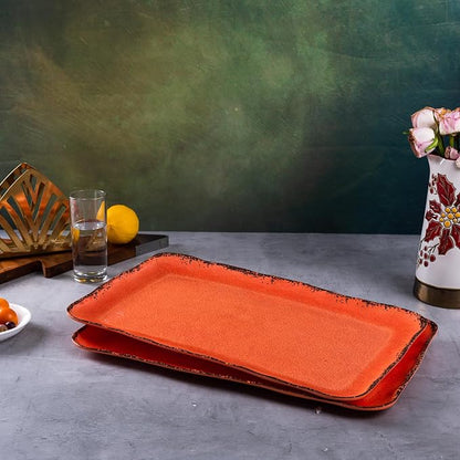 LEHAHA Melamine Serving Tray/Platters Set of 2, 17.5" x 10", 2-Piece Large - Image 5