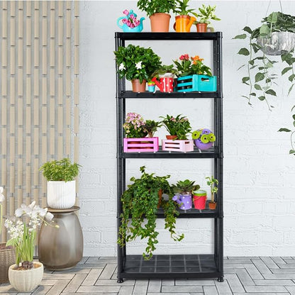 IRONMAX 5-Tier Plastic Storage Shelves, Light Duty Storage Shelving Unit - Image 7