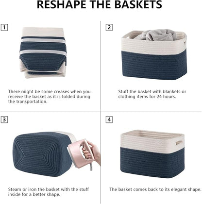 4 Pack Storage Baskets for Organizing, Woven Baskets for Shelves - Image 6