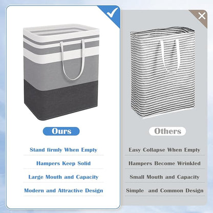 BlissTotes 3-Pack Laundry Basket, Freestanding＆Waterproof Laundry Hamper - Image 3