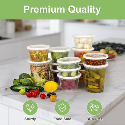 60 Sets Deli Containers with Lids 16 oz, Leak-Proof & BPA Free Airtight Takeout - Image 4