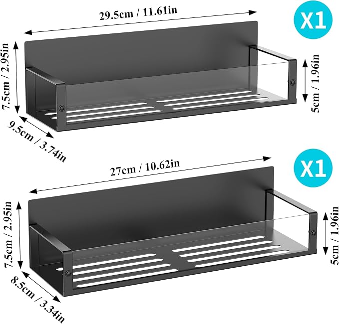 Metal Magnetic Spice Rack for Refrigerator Clear, 2 Pack | Magnetic Shelves - Image 6