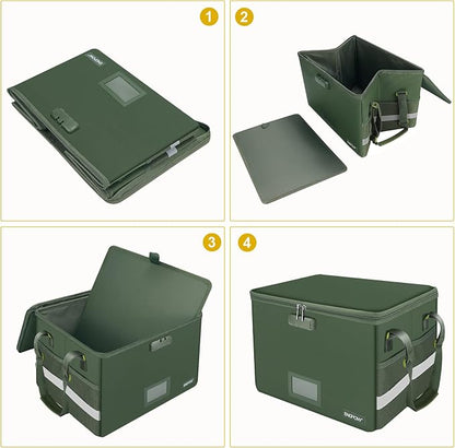 ENGPOW File Box with Lock, Fireproof Document Box with Zipper Lid, Collapsible - Image 9