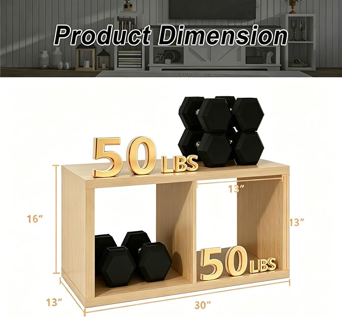 CTESNE【Wooden 2 Cube Storage Organizer Shelf - Image 3