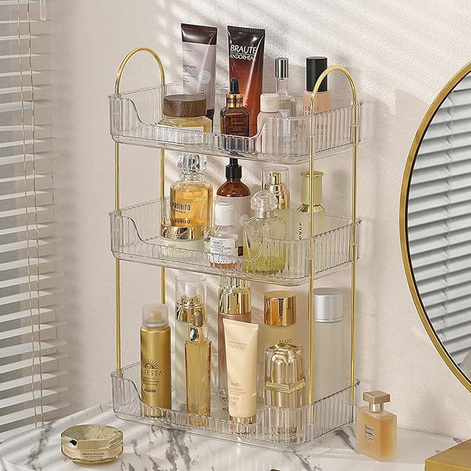 shuang qing Bathroom Counter Organizer Countertop Storage, Cosmetics Skincare - Image 2