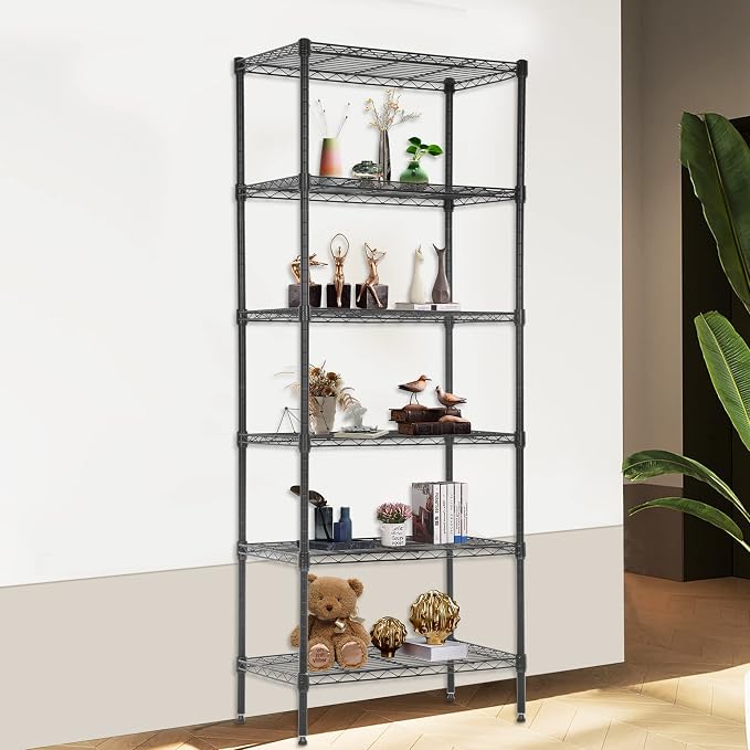 FDW 6 Tier Wire Shelving Units Adjustable Metal Storage Rack 23L x 13W x 59H - Image 2