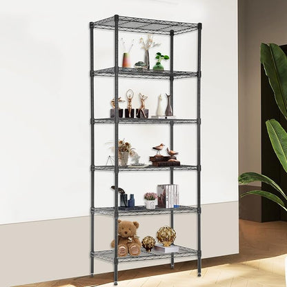 FDW 6 Tier Wire Shelving Units Adjustable Metal Storage Rack 23L x 13W x 59H - Image 2