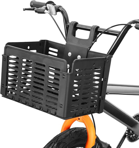 Folding Bike Basket Detachable Plastic Bike Handlebar Front Basket Rear Rack by Horett