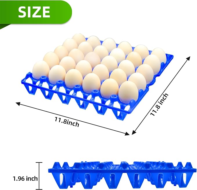 8-Pack Plastic Egg Tray Egg Crate, 30-Egg Flats - Image 2