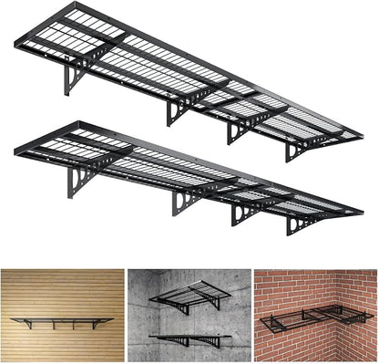 4-Pack 1.5×3.8ft Garage Wall Shelving, 18×45.6 inches Heavy Duty Wall Mounted by Dtrik