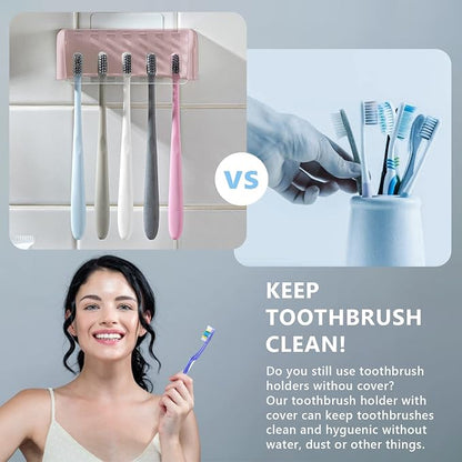 5 Slots Toothbrush Holder Wall Mount - Image 2