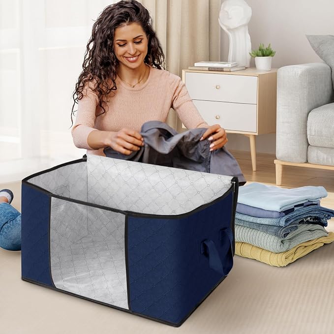 Fab totes Storage Bags, Clothes Blanket Storage Bins Foldable Closet Organizers - Image 3