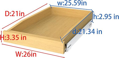 Wooden Pull out Cabinet Organizer 26" W x 21" D x 3.35" H, Heavy Duty Slide Out - Image 2